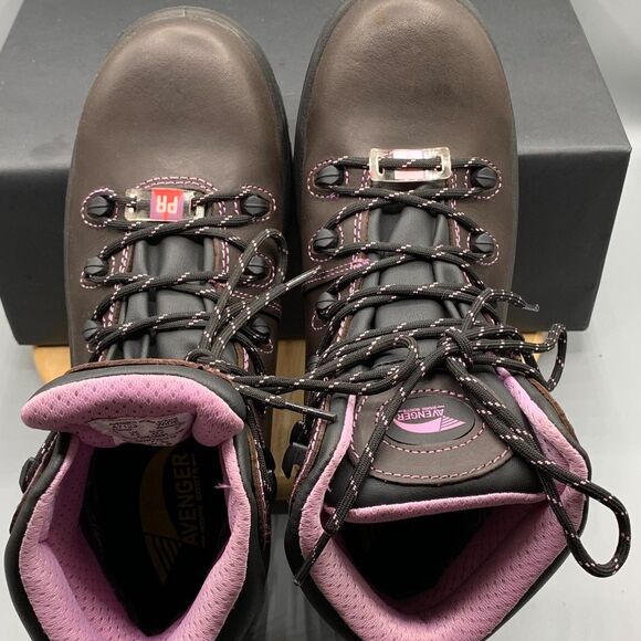 AVENGER SIZE 10 WIDE WOMENS STEEL TOE SAFETY FRAMER WORKBOOTS A7123 - Picture 6 of 11